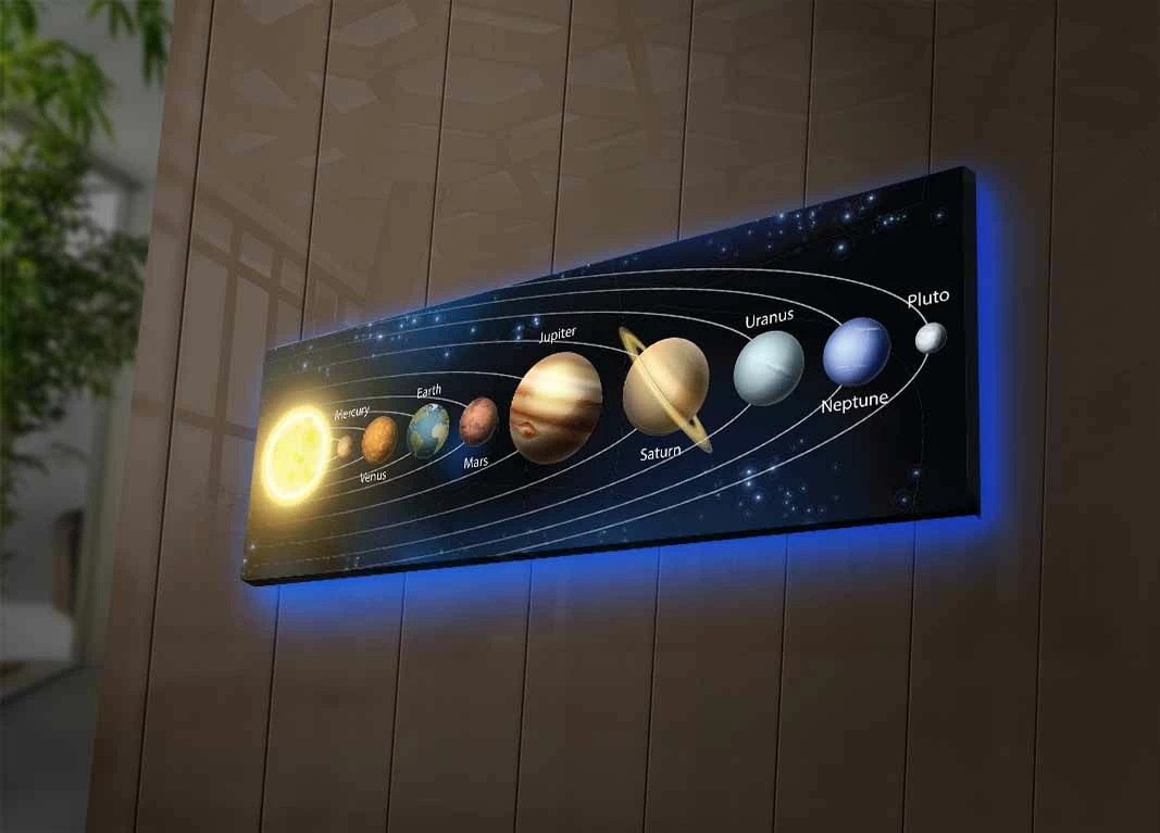 Pikturë dekorative në kanavacë me drita LED, Wallity, 3090NASA-021, shumëngjyrëshe, 30x90cm