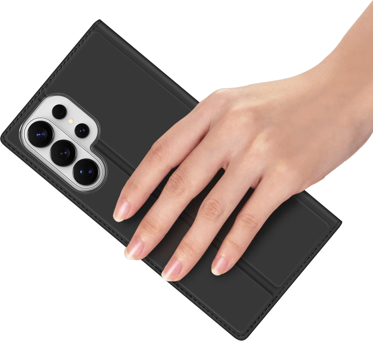 Mbështjellës Dux Ducis Skin Pro për Samsung Galaxy S26 Ultra, flip me portofol dhe stand, i zi