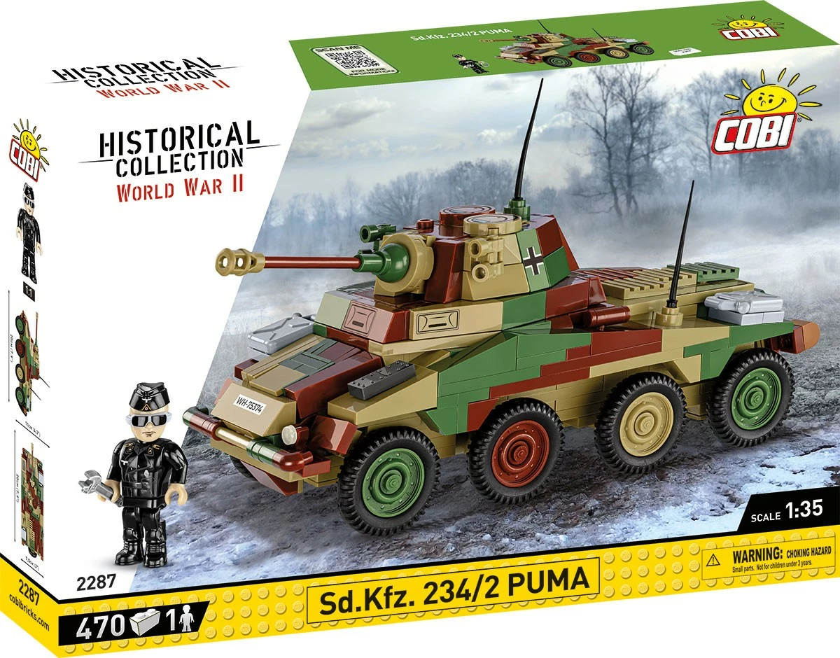 Set ndërtimi Cobi Klocki Sd.Kfz. 234/2 Puma, 470 pjesë, Kamuflazh