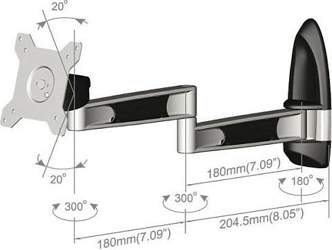 Mbajtës muri për monitor Tronje WH AR210 (15-24Z), i zi/gri