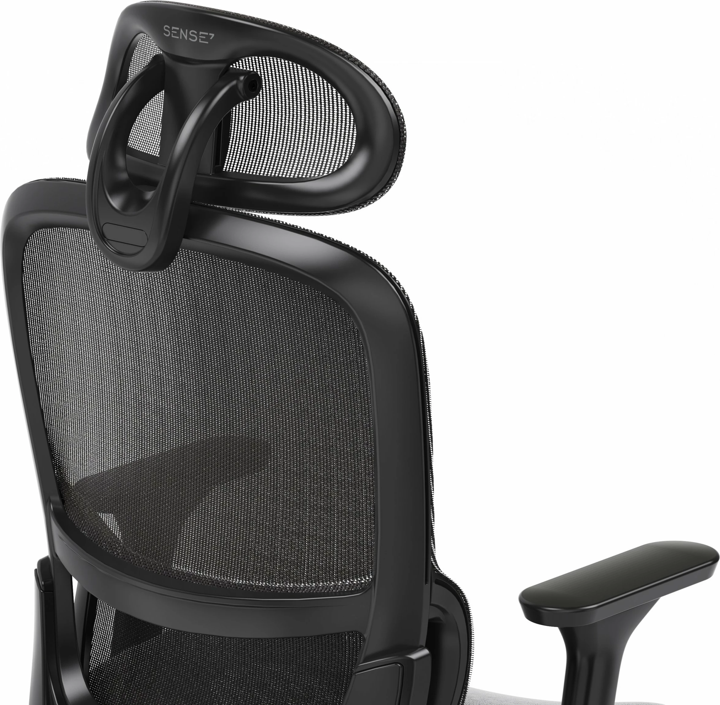 Karrige zyre SENSE7 Neyo, ergonomike me rrjetë, rregullim 43–52.5 cm, deri 140 kg, e zezë