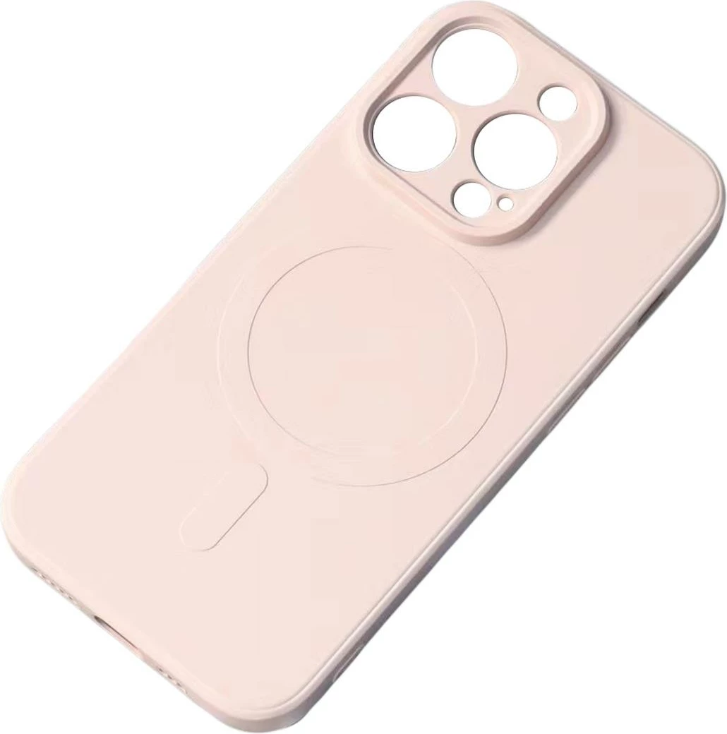 Mbështjellës silikoni Hurtel për iPhone 15 Pro Max, MagSafe, Rozë