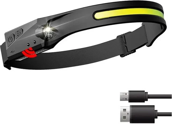 Llambë koke LED Hurtel WLCHL03 me sensor lëvizjeje, 1200 mAh, USB-C, e zezë