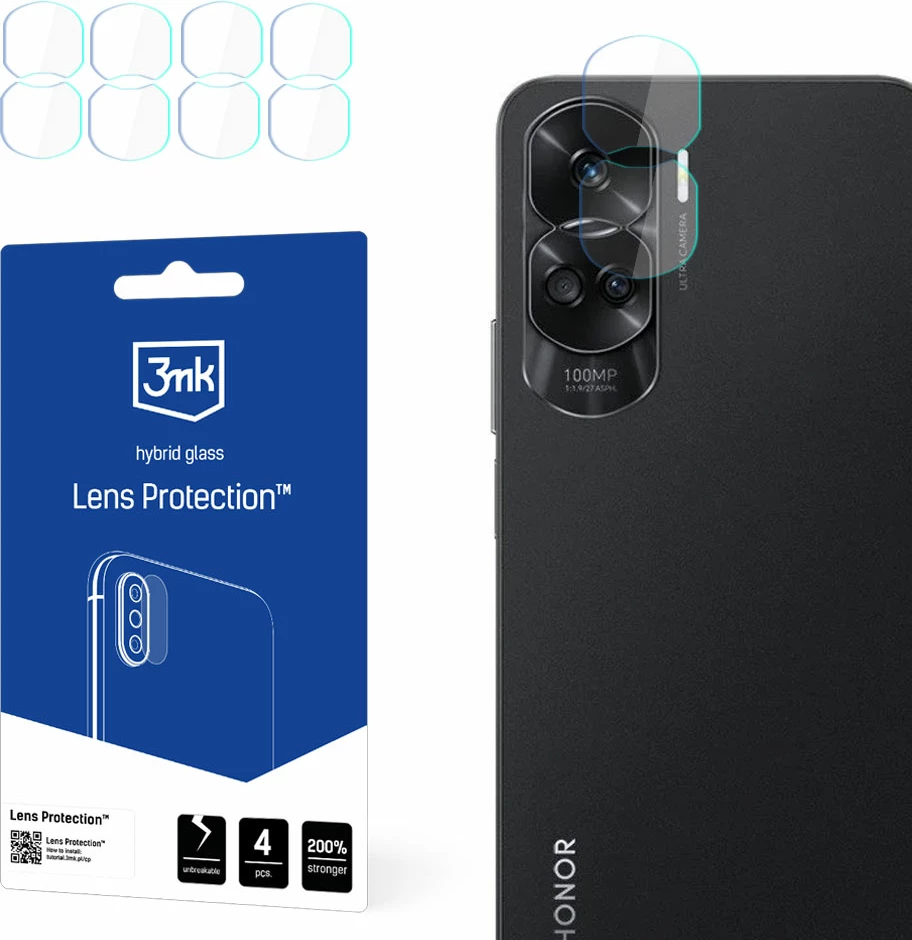 Mbështjellës xhami për kamerë 3mk Protection, Honor 90 Lite, set 4 copë