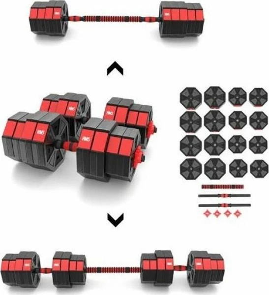 Set pesha trajnimi HMS unisex, të kuqe/zeza