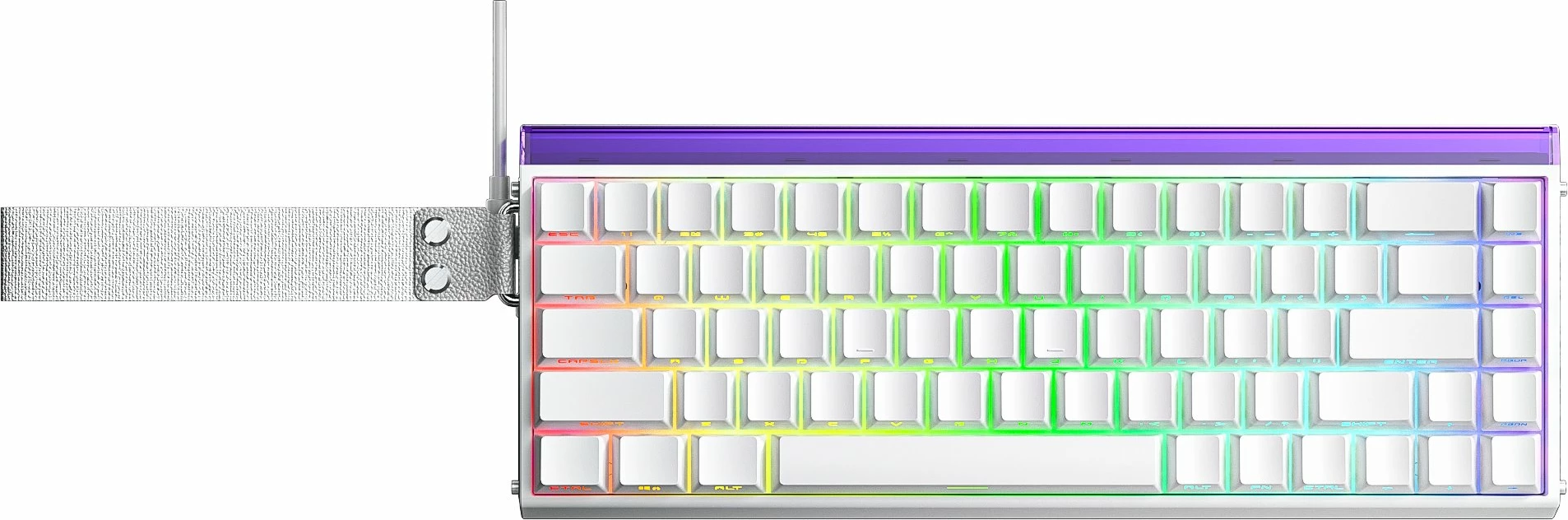 Tastierë mekanike gaming Aula Hero 68 HE AUH68-WP-ME, 60%, Meteor Switch, RGB, USB/Bluetooth/2.4GHz, US layout, e bardhë