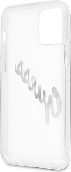 Mbështjellës Guess GUHCP12MKTRSVSI për iPhone 12/12 Pro 6.1", transparent, argjendtë