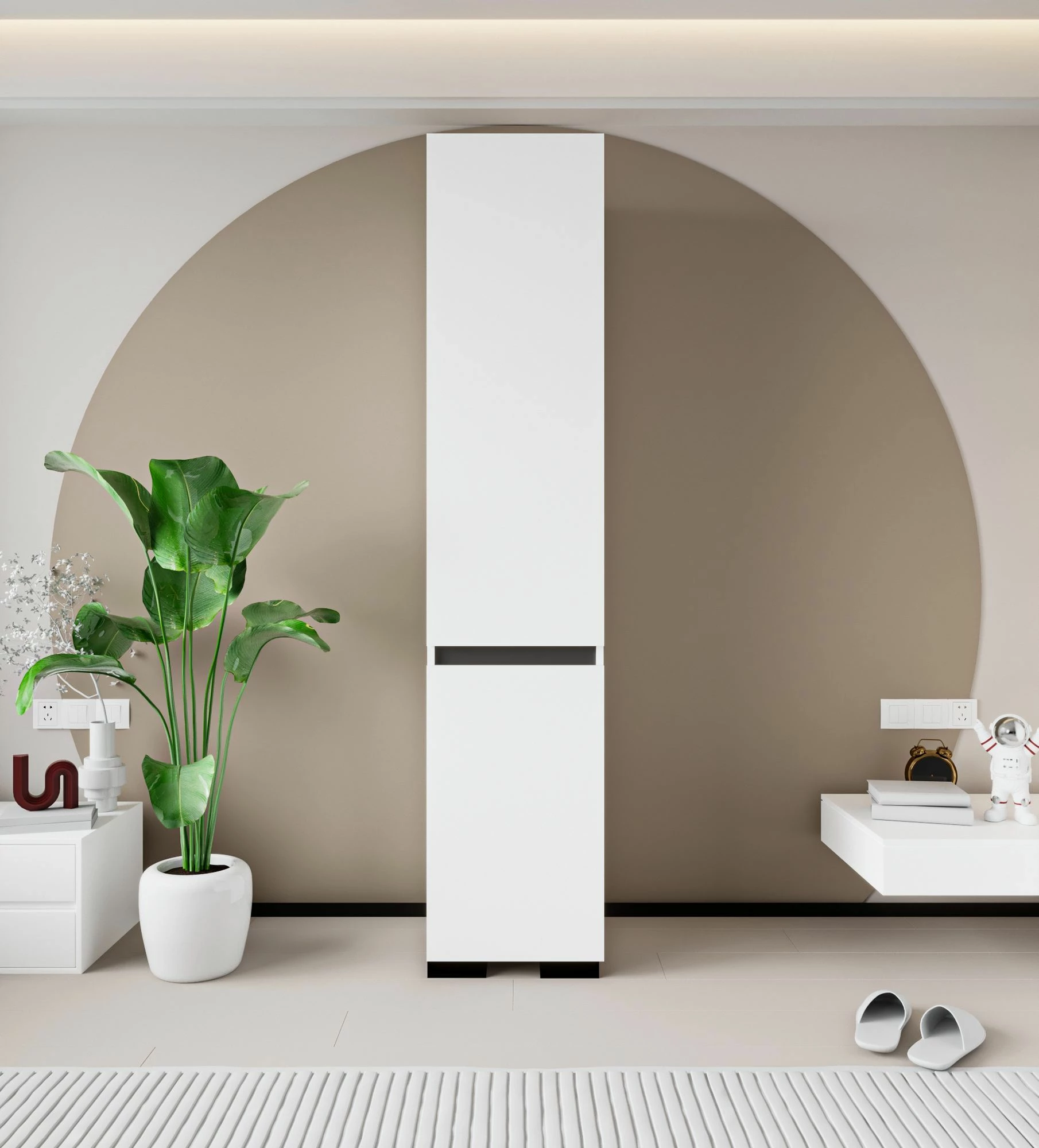 Dollap Skye Decor, Floransa 45, bardhë-antracit