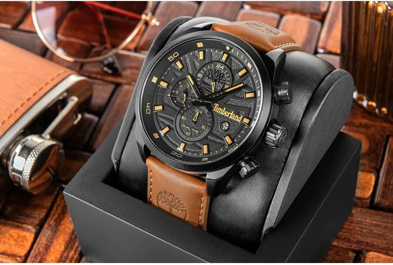 Orë dore meshkuj Timberland Henniker II TBL.14816JLB/02, kafe, set me çantë