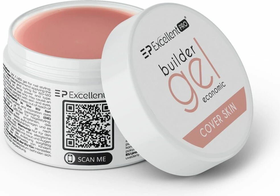 Xhel ndërtues për thonj Excellent PRO Economic Cover Skin për femra, 15g