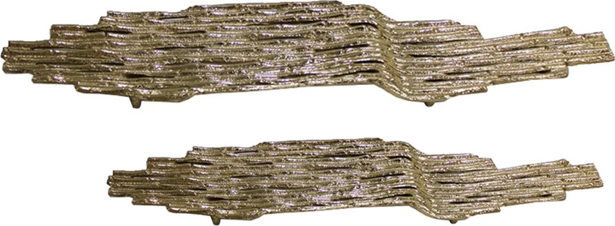 Set tabakash prej alumini, ngjyrë ari antik, 2 copë, 74x19x5 cm