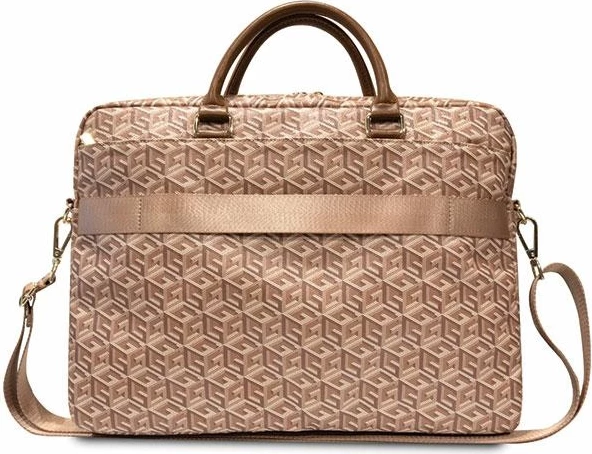 Çantë laptopi Guess GCube Stripes, 16 inç, Kafe