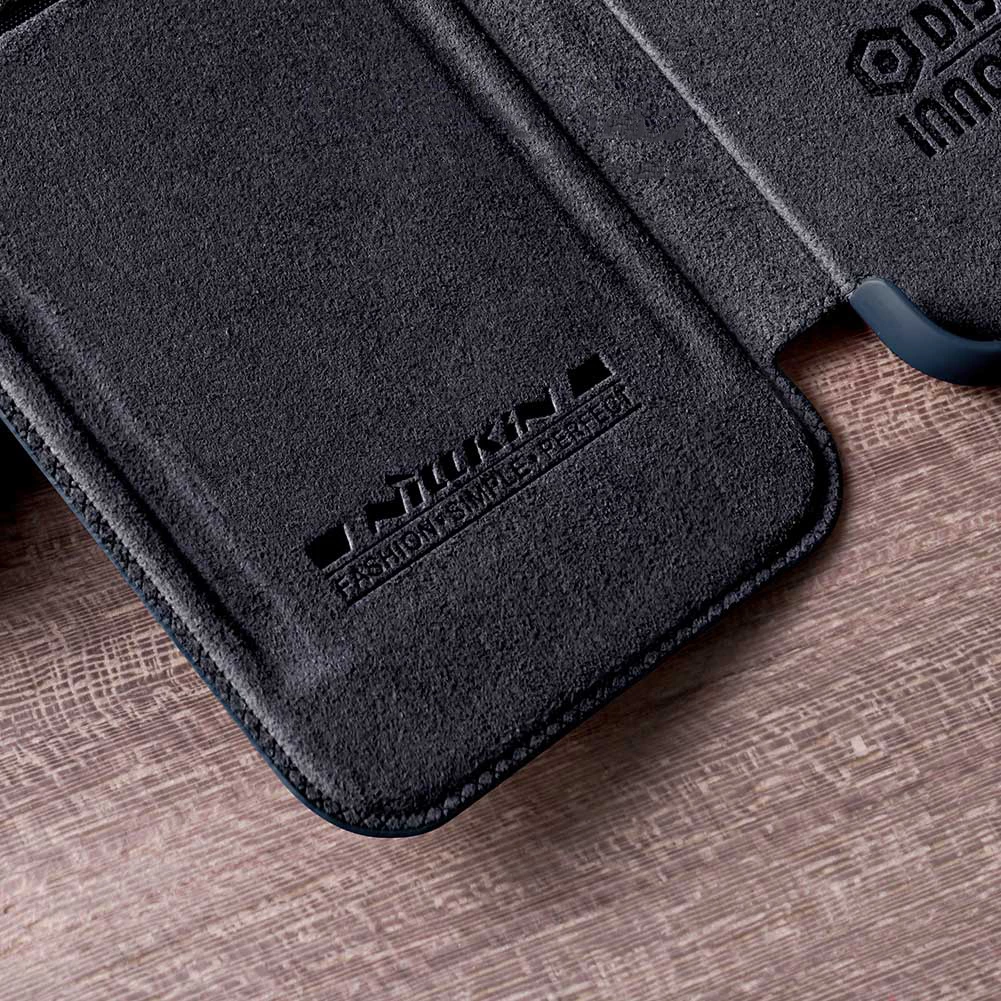 Mbështjellës Nillkin Qin për Samsung Galaxy A73, lëkurë ekologjike, i zi