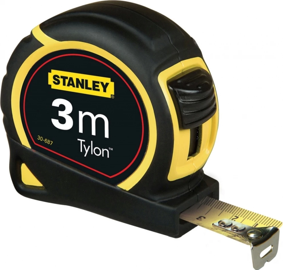 Metër shirit Stanley Tylon 1-30-687 3 m, 13 mm, veshje Tylon, zi/verdhë, 12 copë në paletë