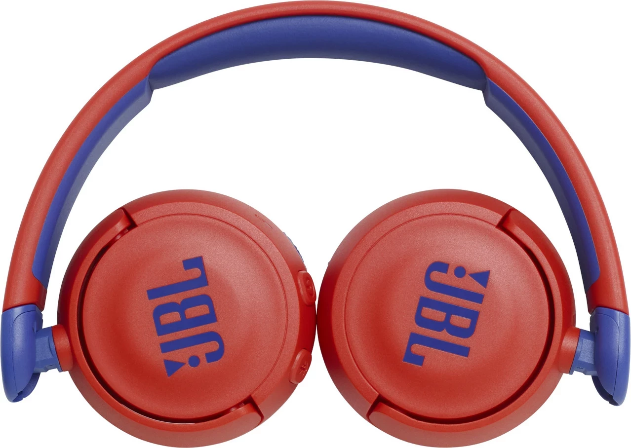 Kufje JBL JR310 BT Bluetooth, 30 orë bateri, limit 85 dB, për fëmijë, të kuqe, me sticker set