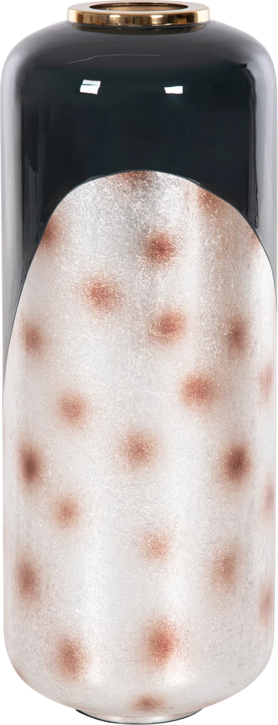 Vazo dekorative për dysheme RAKSASA FH4231.05 metalike, ngjyrë blu antracit-argjendi, Φ30x80H cm