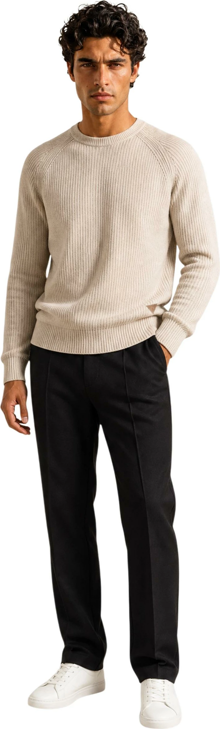 Xhemper për meshkuj Guess Niro Vanisè Stripes M6BR19 Z1368, bezhë [Madhësia: M]
