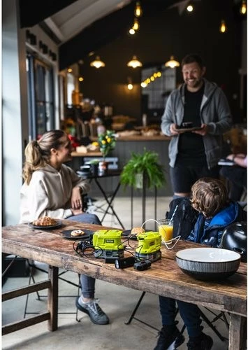 Inverter portativ Ryobi RY18BI150A-0, për bateri ONE+, i verdhë