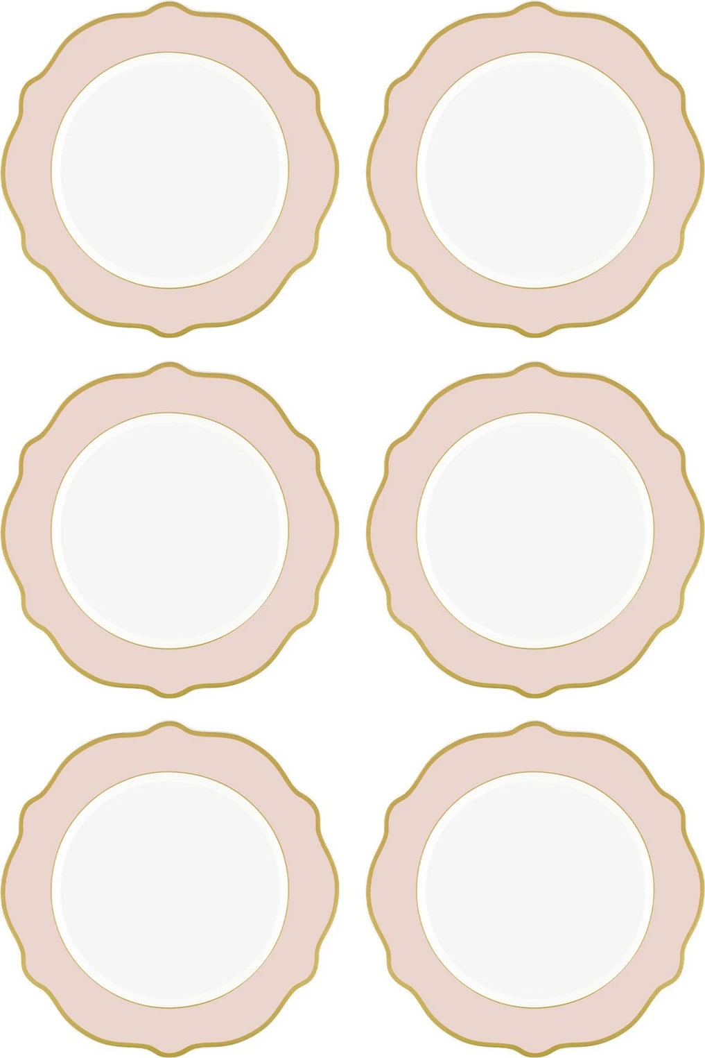 Set pjatash për ëmbëlsira, rozë, Hermia, DNR0025, 6 copë