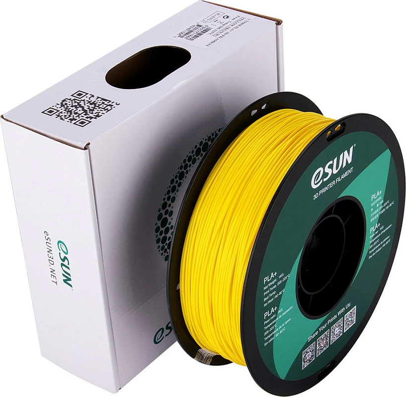 Filament 3D eSun PLA+ 1.75mm 1kg, i verdhë