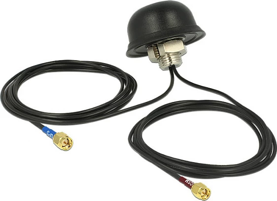 Antenë Navilock Multiband GPS/GSM/UMTS/LTE, SMA, 2x2m RG-174, montim në kulm, e zezë