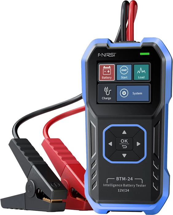 Tester baterie veture FNIRSI BTM-24 12V/24V 2000A CCA, ekran TFT 2.4\", me çantë, zi/kaltër