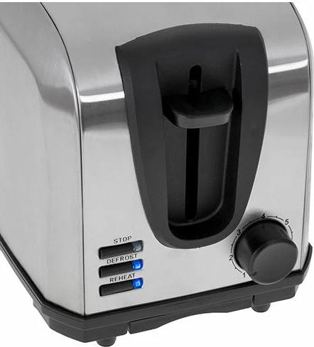 Toster Adler AD3222, 7 nivele pjekjeje, rrjetë për ngrohje simitesh, 1000W max, argjendtë