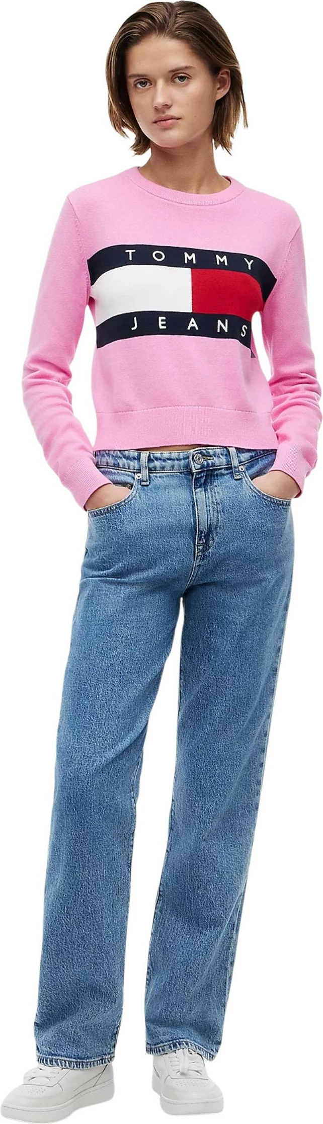 Xhemper për femra Tommy Hilfiger Jeans DW0DW22930, rozë [Madhësia: M]