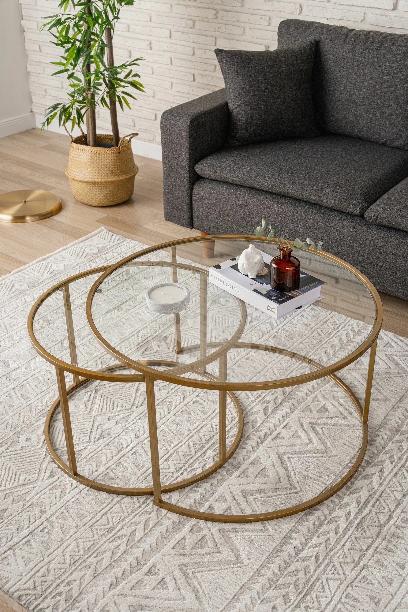 Tavolinë kafeje Hanah Home, Belarus 80, ari, transparente