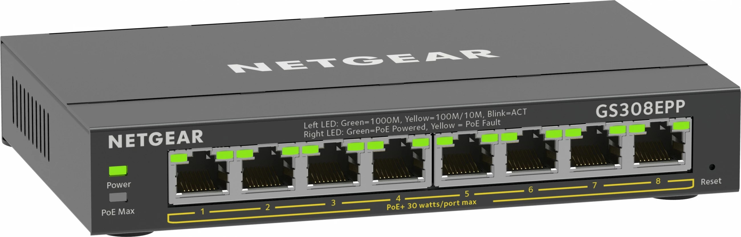 Switch NETGEAR 8-Port Gigabit Ethernet PoE+ GS308EPP, Managed, i zi