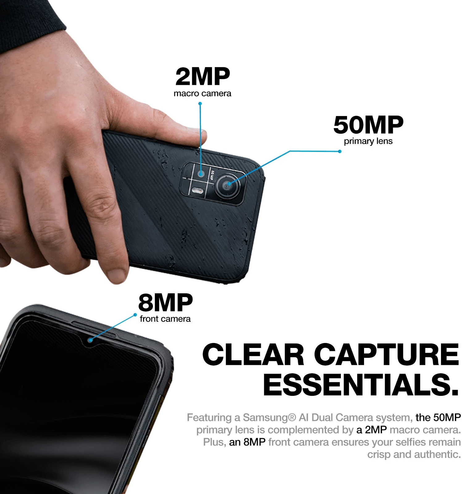 Celular AGM H6 4G 8+8GB/256GB Dual SIM Android 13 50MP, i zi