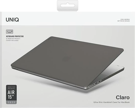 Kasë UNIQ Claro për MacBook Air 15" (2023), transparent-gri