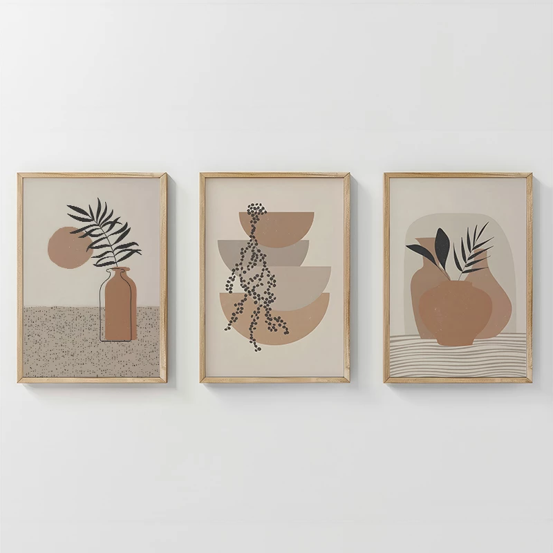 Dekor muri në kornizë Derzy, triptik, print digjital, 33x1.5x48cm