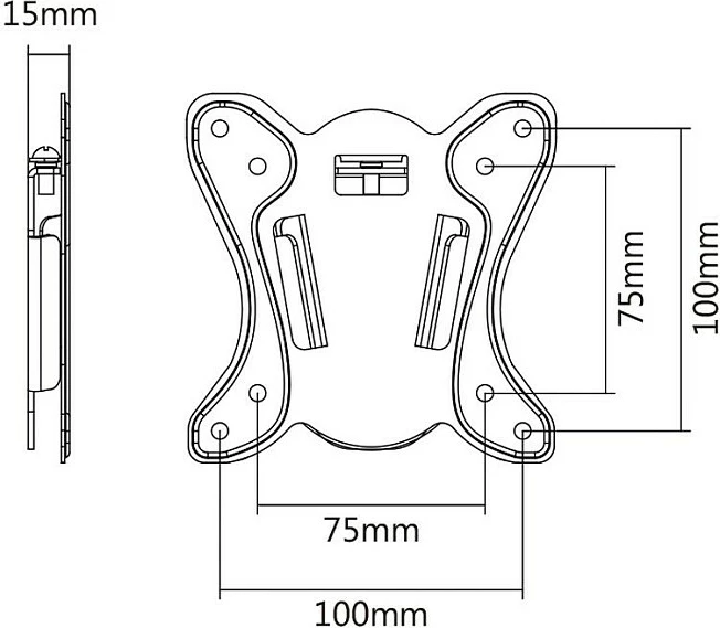 Mbajtëse muri për monitor VALUE 17.99.1141, VESA 75x75/100x100, 20 kg, e zezë