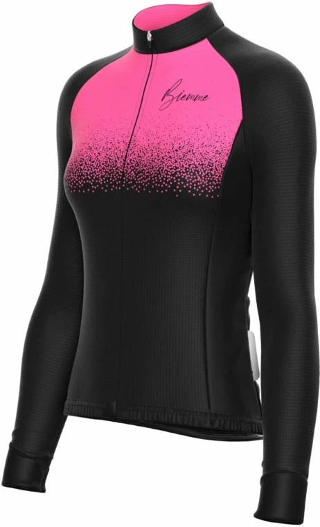 Fanellë me mëngë të gjata për biçikletë Biemme, e zezë/rozë