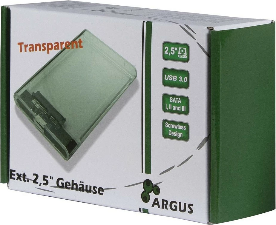 Kasë ekstern për HDD/SSD 2.5" Inter-Tech Argus GD-25000, USB 3.0, transparente