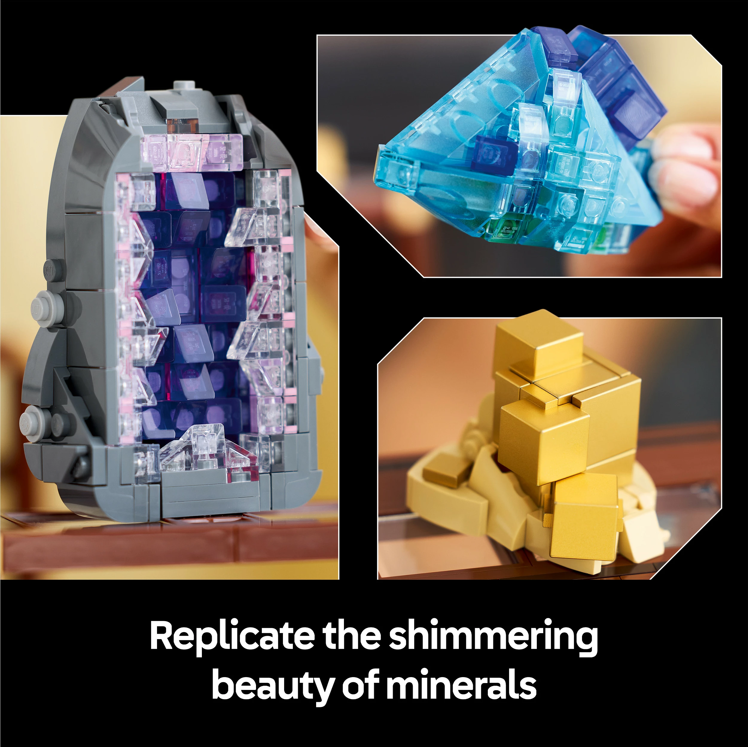 Set LEGO Ideas Mineral Collection 21362, 880 copë, 18+, shumëngjyrësh