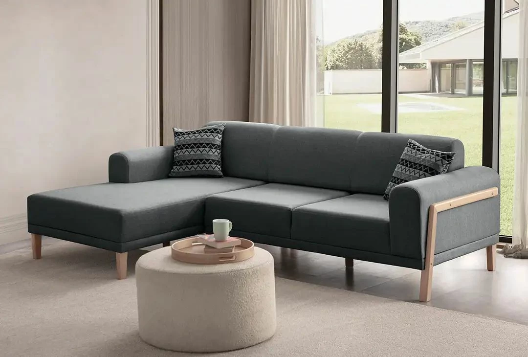 Këndare Atelier del Sofa, ngjyrë latte-relaks, kënd i majtë, anthracite