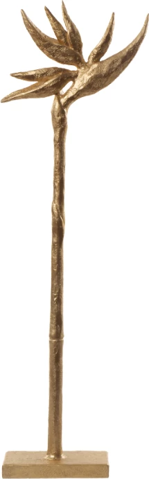 Dekor lule Paradise Bird, polirezine, ngjyrë ari, 23x9x75cm