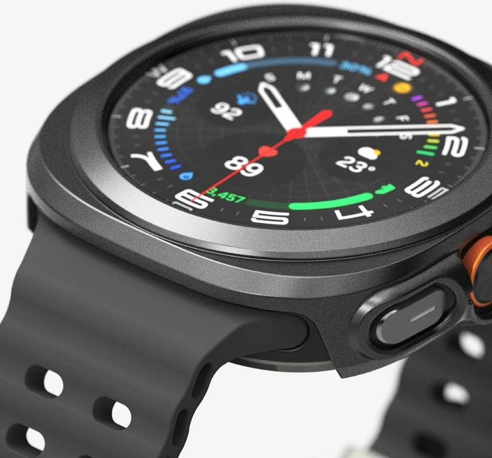 Mbështjellës + xham i temperuar Ringke për Samsung Galaxy Watch Ultra 47mm, Zi, set