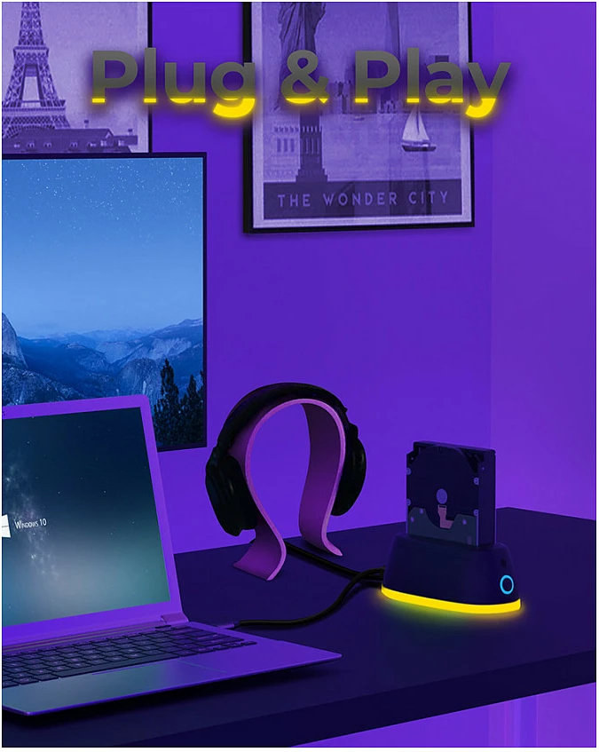 Docking station ICY BOX IB-1124L-C3, HDD, SSD, USB 3.2 Gen 1, e zezë