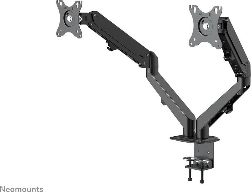 Krah tavoline për monitorë Neomounts Newstar DS70-700BL2, për 2 ekrane, 27 inç, rregullim lartësie me gaz, kapëse, e zezë