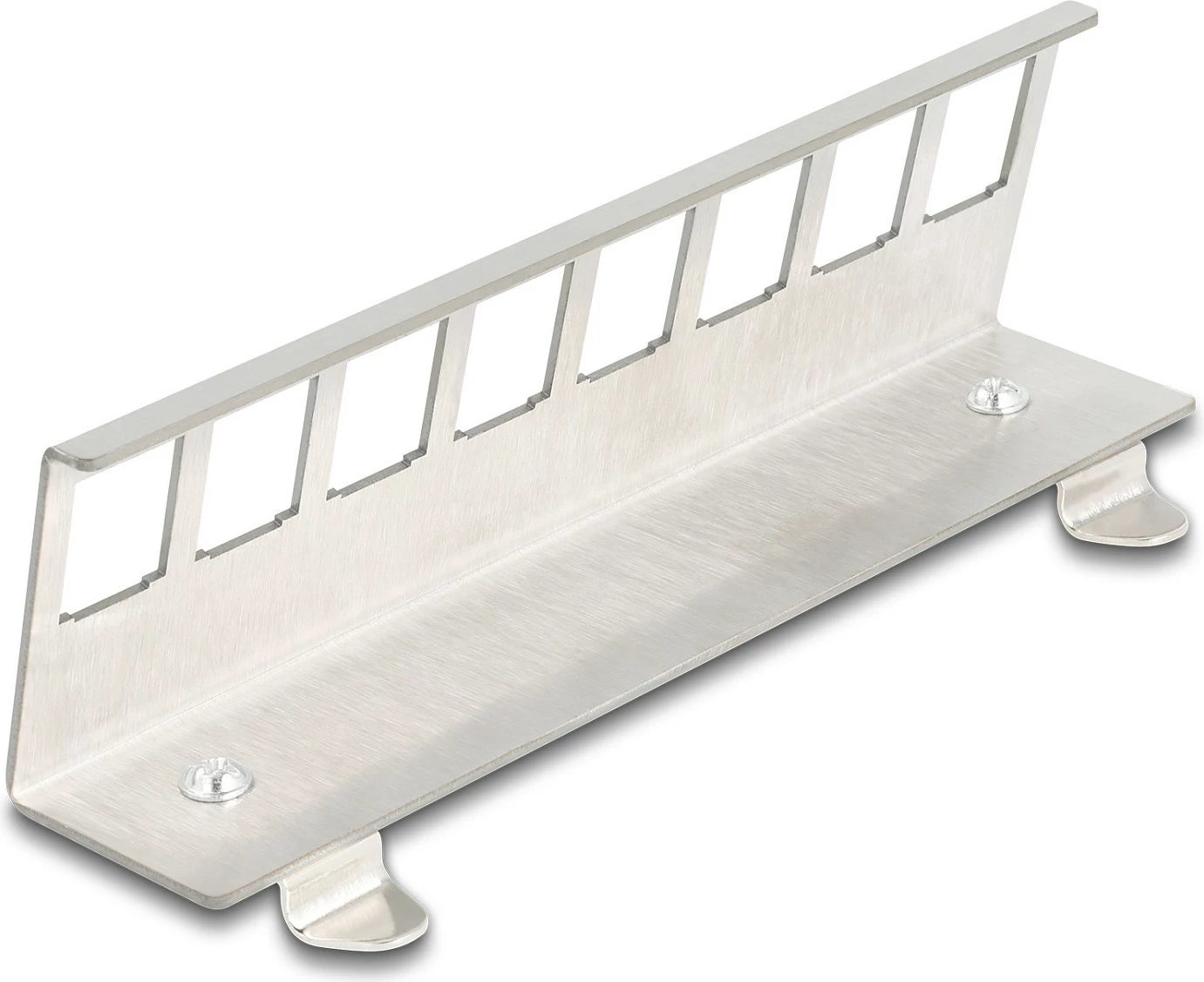 Mbajtës Keystone DeLOCK 90657, për shinë DIN 35 mm, 8 porta, inox, gri