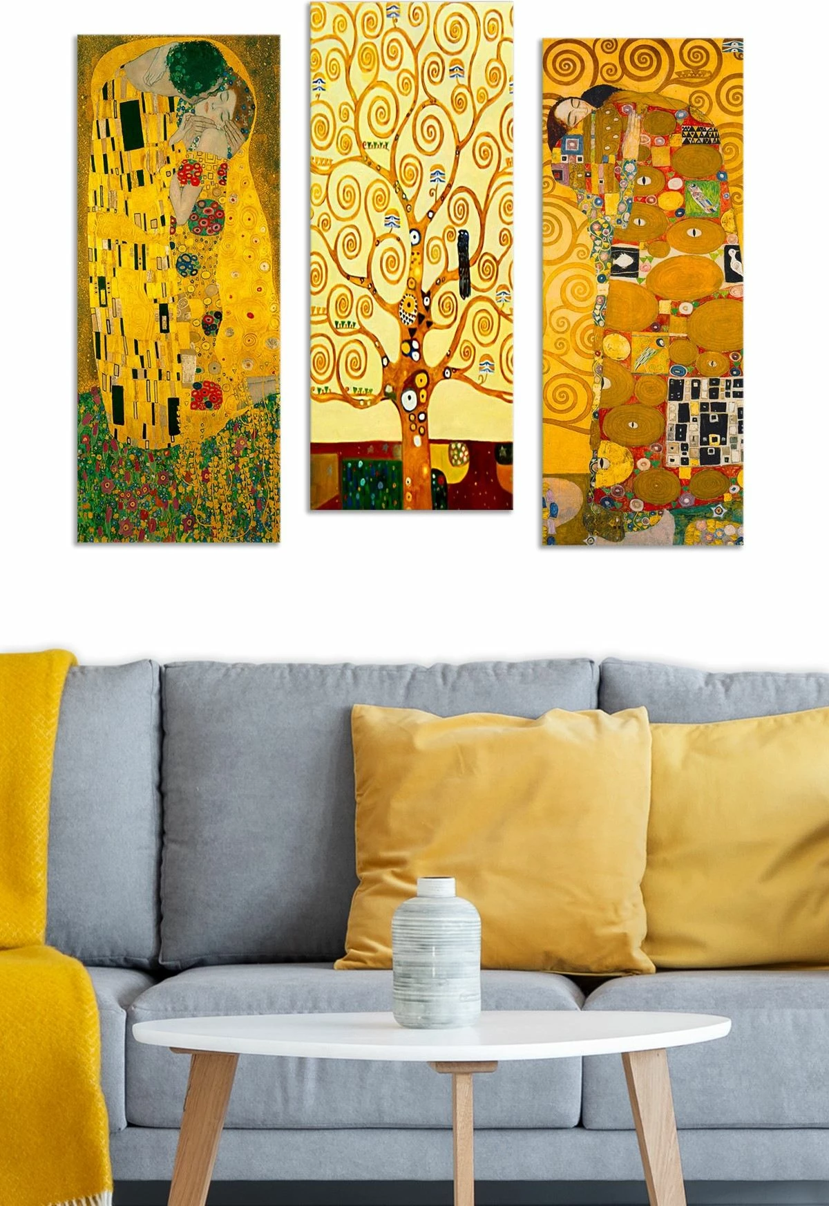 Pikturë dekorative MDF, 3 copë, Wallity, Gustav Klimt, MDF0067