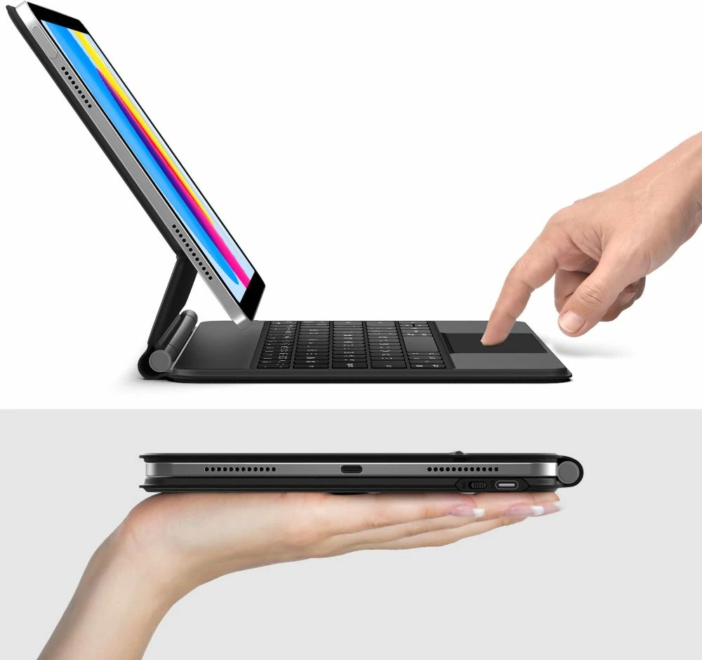 Mbështjellës me tastierë Tech-Protect SmartCase Magnetic për iPad 10.9" 2022 / iPad 11" 2025, e zezë
