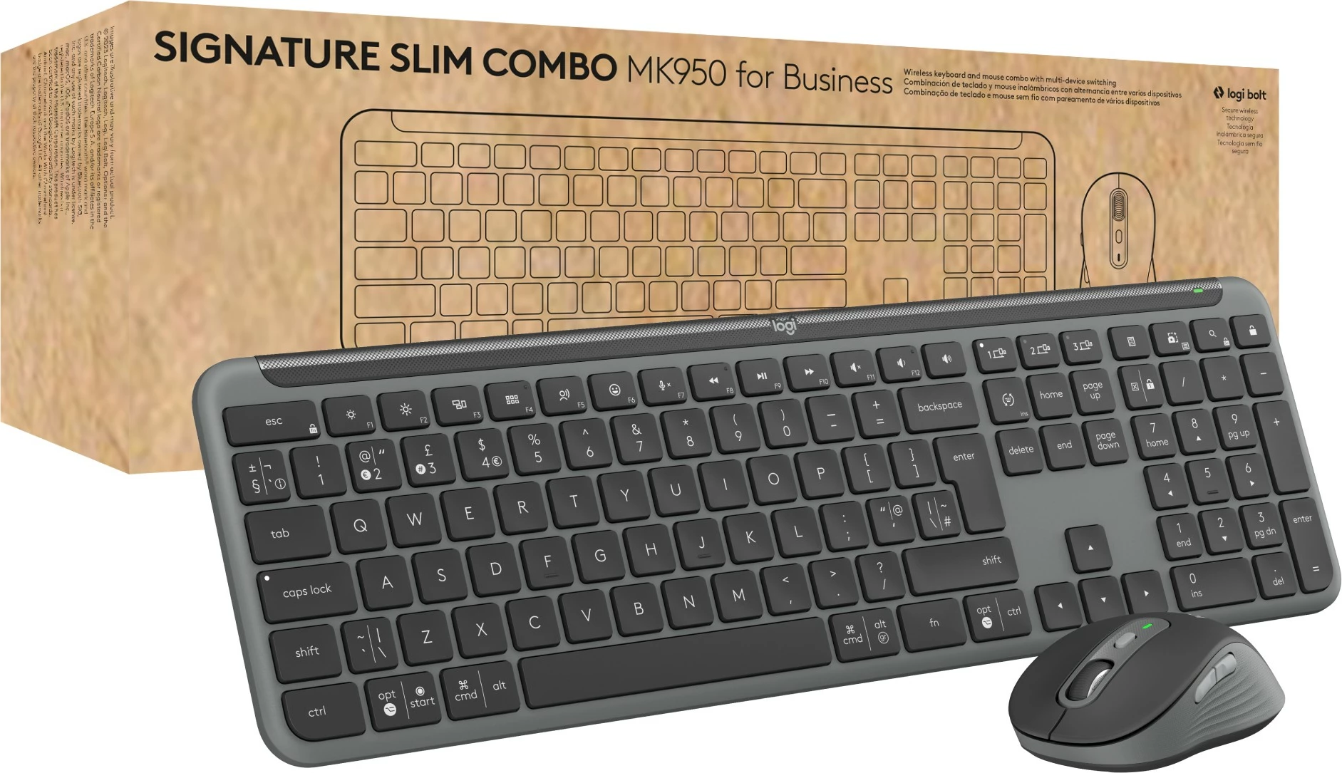 Tastierë dhe maus Logitech Signature Slim Combo MK950 për biznes, grafit