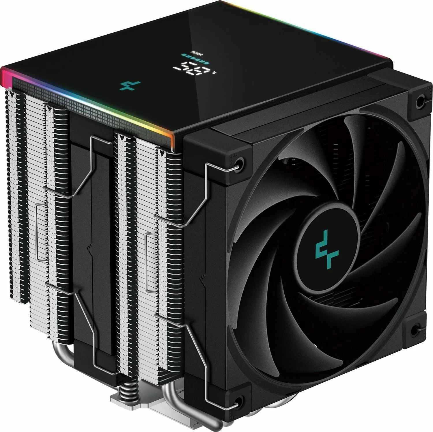Ftohës CPU Deepcool AK620 Digital SE R-AK620-BKADMN-GJD, 2x120mm, 260W TDP, ARGB, ekran digjital, zi