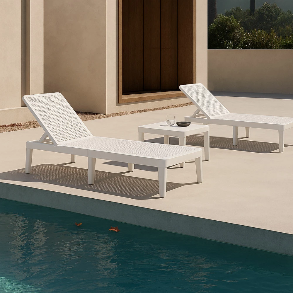 Shezlong Seagull, i bardhë, 191x55x29