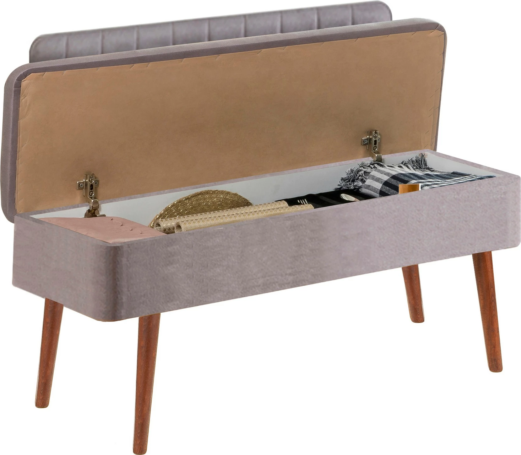Set tavoline me karrige për ngrënie, i zgjatshëm, Hanah Home, Vina 0701 - 4, ngjyrë arre, gri, 5 pjesë
