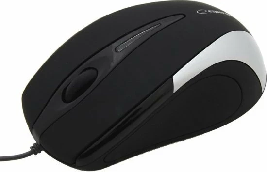 Maus optik SIRIUS EM102S, USB, me kabllo, zi/argjendtë